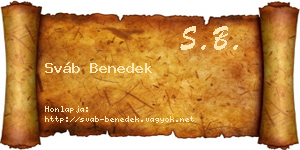 Sváb Benedek névjegykártya